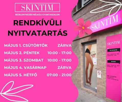 Májusi rendkívüli nyitvatartás