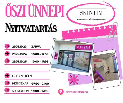 Őszi ünnepi nyitvatartás