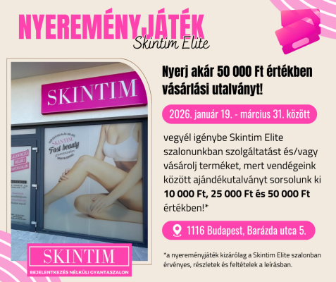 50 ezer forint a fődíj a Skintim Elite nyereményjátékán