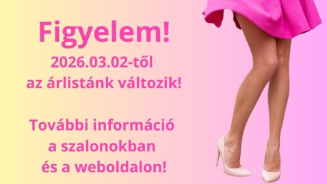 2026. március 2-től változik az árlistánk